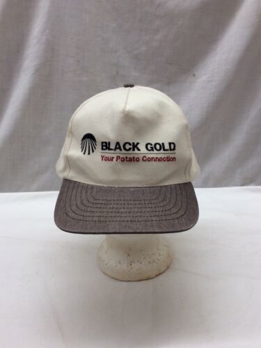 Trucker Hat Baseball Cap Vintage Snapback Black Gold Your Potato Connection - $39.99