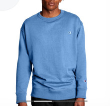 Champion Mens Powerblend Fleece Crew Sweatshirt NWT Blue Pullover Logo - £27.96 GBP