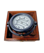 Antique USA Made Brass Nautical Marine Compass &amp; Box - £307.61 GBP