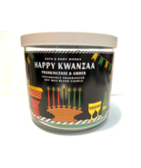 HAPPY KWANZAA (FRANKENSCENSE &amp; AMBER) Bath &amp; Body Works 3 Wick Candle 14... - $25.60