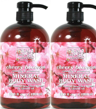 2 Bottle Dead Sea Collection 33.8 Oz Cherry Blossom Relaxing Mineral Body Wash  - £25.94 GBP