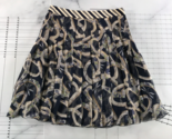 Salvatore Ferragamo Skirt Womens 8 Navy Blue Cream Design Silk Knee Length - $98.99