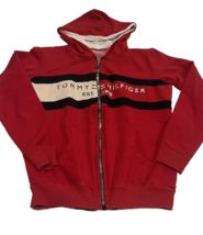 Vintage Tommy Hilfiger Women&#39;s Sweatshirt Size Small Zip Hoodie Red White Blue - £10.99 GBP