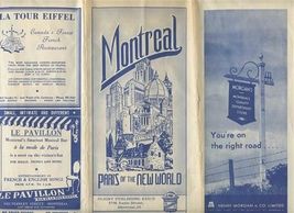 Montreal Quebec Map Paris of the New World 1940's - $17.82