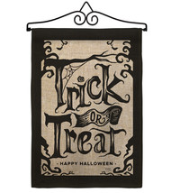 Halloween Trick Burlap - Impressions Decorative Metal Wall Hanger Garden Flag Se - £27.14 GBP