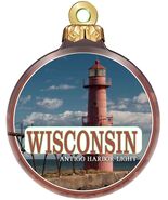 Wisconsin Antigo Harbor Lighthouse Christmas Tree Ornament - $10.99