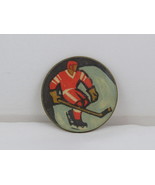 Vintage Soviet Hockey Pin - CSKA Moscow Player on Rink - Round Pin - $46.83 CAD