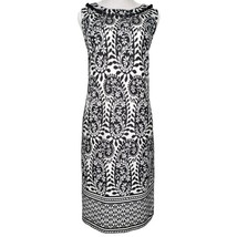 NWT Talbots Size M Black &amp; White Floral Paisley Sleeveless Sheath Midi D... - £31.87 GBP