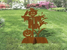 36in Tall Scarecrow Halloween Sturdy Rust Metal Yard Art Lawn Sculpture - $309.00