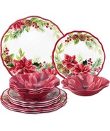 12-Piece Poinsettias Melamine Dinnerware Set - Service for 4 - $67.79