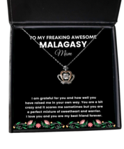 Malagasy Mom Necklace Gifts - To My Freaking Awesome Mom - Crown Pendant  - £39.11 GBP