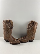 Shyanne MAISIE Floral Embroidered Leather Snip Toe Western Boots Womens Size 8 M - £55.52 GBP