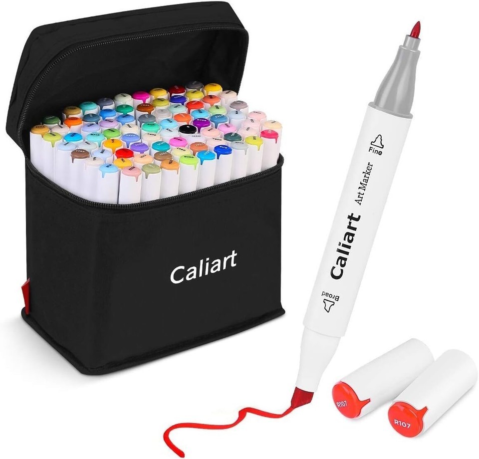 Vibrant 81 Alcohol-Based Art Markers with Fine & Chisel Tips - Ideal for Gifting Item image 3