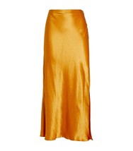 NWT Vince Satin Side Slit Slip Midi in Gold Sap Orange A-line Skirt 3X $295 - £93.43 GBP