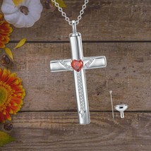 Christian Cross Urn Necklace For Ashes Sterling Silver Urn Necklace - £108.80 GBP