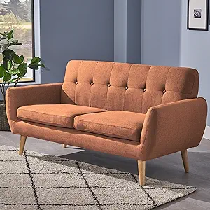 Christopher Knight Home Josephine Mid-Century Modern Petite Fabric Sofa,... - $752.99