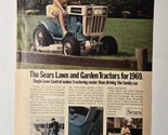 Sears Lawn And Garden Tractor Lawnmower 1969 Magazine Print Ad - £7.95 GBP