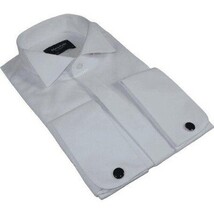 Men Tux Formal Shirt MANSCHETT Turkey Slim Fit 305-01 White Wing tip image 8