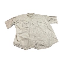 Cabela&#39;s Fishing Shirt Men 3XL Tan Short Sleeve Mesh Lined Vented Back B... - £15.05 GBP