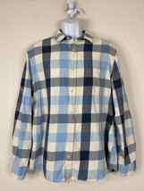 Urban Pipeline Men Size XL Blue Check Button Up Knit Shirt Long Sleeve Pocket - £4.95 GBP