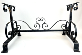 Vintage Wrought Iron Coffee Table Base Heavy 26x17&quot; Scroll Spanish Revival Metal - £234.87 GBP