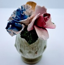 Vintage Crown Royal Bone China England  Flower Bouquet in Vase Porcelain Roses - £23.74 GBP