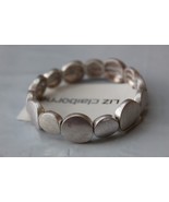 Liz Claiborne Silver Tone Stretch Bracelet Brushed Round Big &amp; Small    NEW - $20.24 CAD
