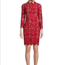 New For Love &amp; Lemons Rosetta Lace Sheath Dress In Hot Red (Size M) - £95.88 GBP