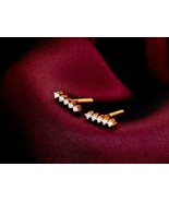 14K Gold Honey Allure Diamond Earrings for Women|Minimalist Earring, Dia... - £127.37 GBP