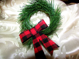 NAPKIN RINGS Christmas pine w/ bows custom handmade (office 1) - £4.74 GBP