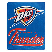Oklahoma City Thunder 50&quot; by 60&quot; Signature Plush Raschel Throw Blanket - NBA - £29.35 GBP