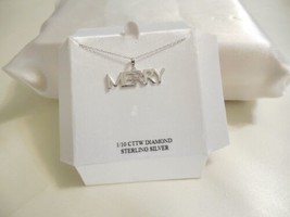 Department Store Sterling Silver Diamond &quot;Merry&quot; 18&quot; Pendant Necklace R705 $100 - £31.57 GBP