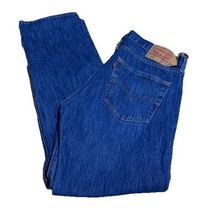 Levis 501 Jeans Mens 34x32  Blue Denim Button Fly Pocket Medium Wash Cotton - $27.72