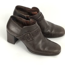 Clarks Artisan Collection Womens Booties Size 5M Brown Leather Side Zip 73605 - £18.08 GBP
