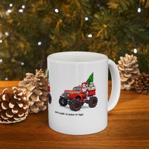 Santa&#39;s Red Truck, Santa Claus Monster Truck Ceramic Mug, Perfect for Christmas  - $14.06