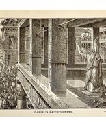 1888 Daniel&#39;s Faithfulness To Christ Victorian Religious Art Print Bible... - $39.99