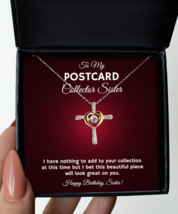 Postcard Collector Sister Necklace Birthday Gifts - Cross Pendant Jewelry  - £39.34 GBP