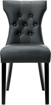 Black Parsons Dining Chair With Modern Tufting And Vegan Leather Upholstery By - £125.04 GBP