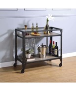 Jorgensen Serving Cart, Rustic Oak &amp; Charcoal Finish - $193.00