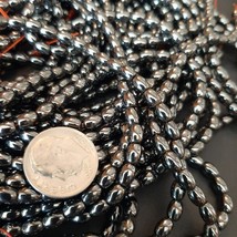 4mm x 5mm Hematite Oval Rice Beads (75+/- per strand) - $2.67