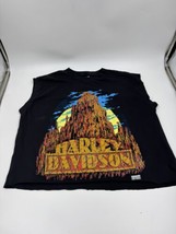 Vintage Harley Davidson Sleeveless T Shirt Cut Off Bottom Oversized Size... - $66.94 CAD