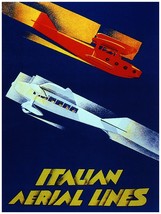 9938.Italian airmail lines.red plane.white plane.POSTER.home decor graphic art - £13.63 GBP+