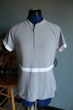 Women&#39;s 18th &amp; Main Gray/White 1/4 Zip Short Sleeve Golf Top ~L~ NWT - £22.36 GBP