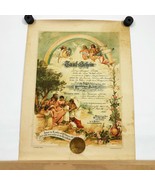 Vintage 1907 Baptism Certificate German New Braunfels Texas 15x20 inches - $1,309.80 MXN