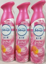 3 Pack Febreze Air 8.8 Oz Limited Edition Peony &amp; Cedar Air Refresher Sp... - $22.95