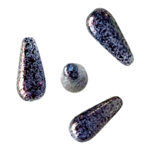 10 Pcs 20mm Teardrop Beads Metallic Purple Mottled Paint Spatter Czech Glass - £3.94 GBP