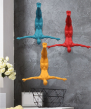 Bungee/Diving Men Colorful Nude Statues Wall Art Hanging Body Sculpture ... - $48.30+
