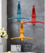 Bungee/Diving Men Colorful Nude Statues Wall Art Hanging Body Sculpture ... - $49.35+