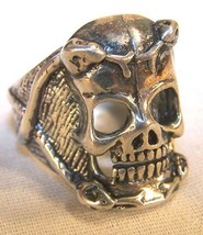 1 Deluxe Snake Head Skull Silver Biker Ring BR32 Mens Fashion Jewelry Rings New - £9.86 GBP