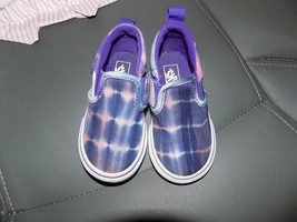 Vans Asher Tye Die Slip On Purple Shoes Sneakers Toddler Size 6 EUC - £23.65 GBP